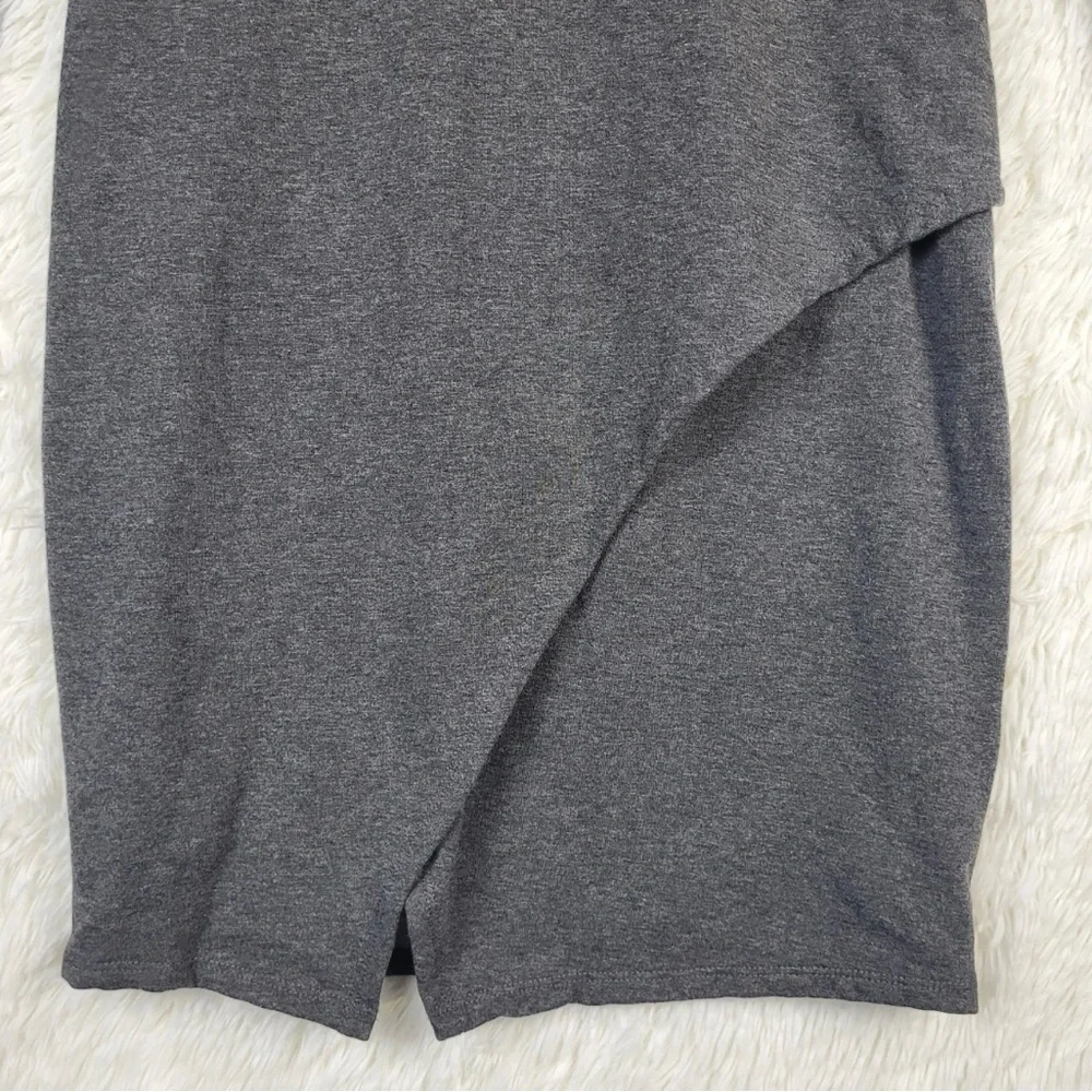 Stowaway Maternity Gray Long Sleeve Wrap Slit Dress Size S - Picture 3 of 8